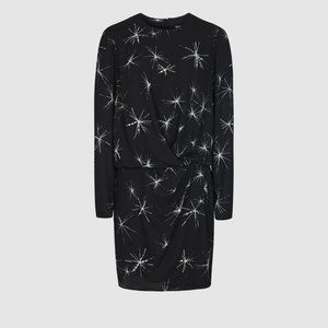 NWT Reiss Gabby Star Embellished Black Dress US6 UK10